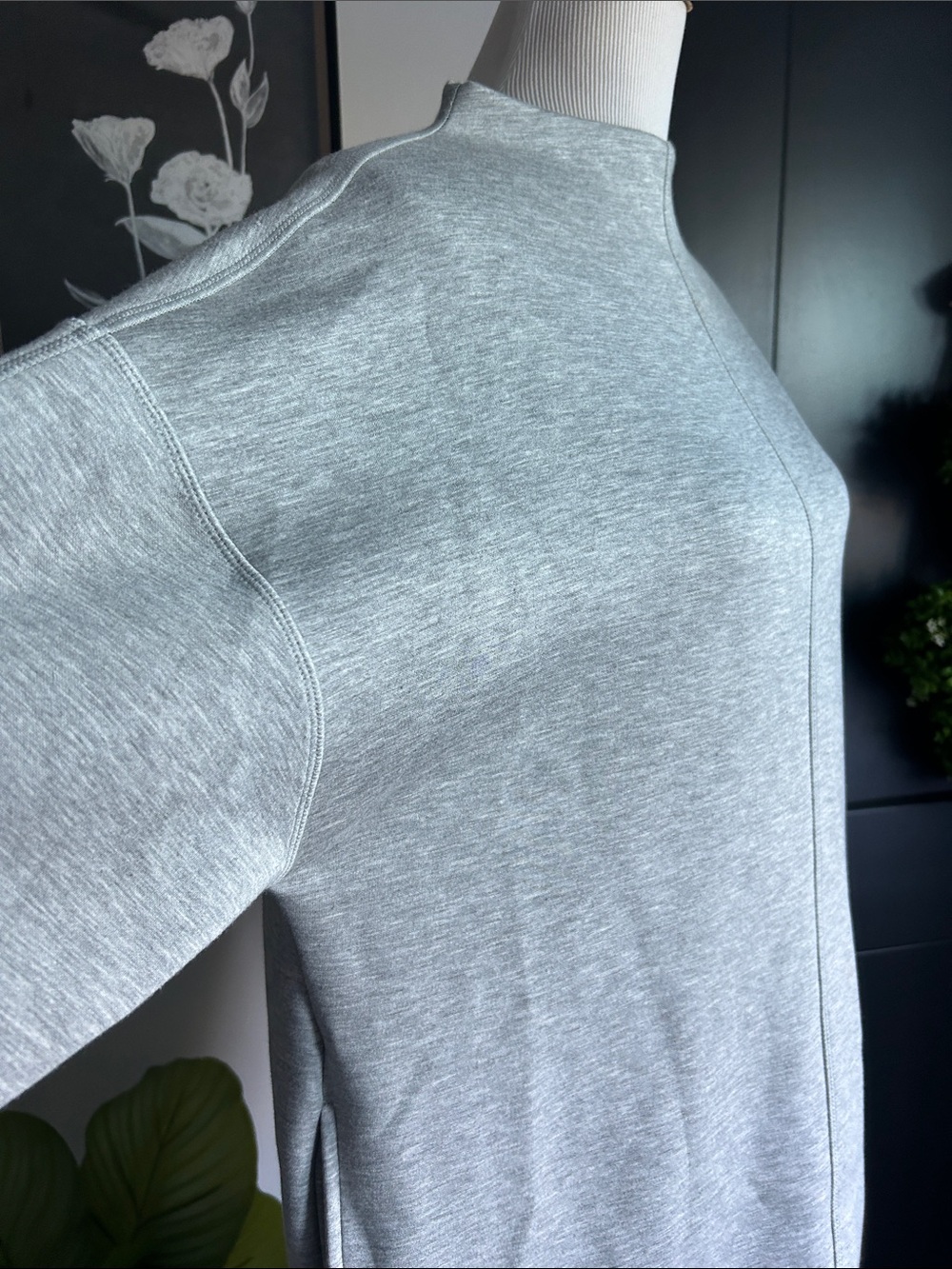 🌺 L Minimalist Gray Long Sleeve boxy baggy sweatshirt Knit Dress - Picture 4 of 11